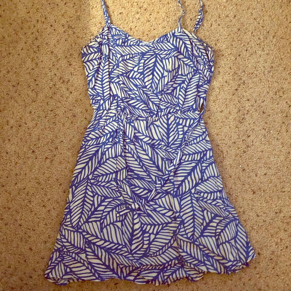 Blue and white dress